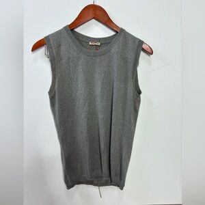 Miu Miu Gray 100% Wool Sleeveless Top/ Vest Size 44